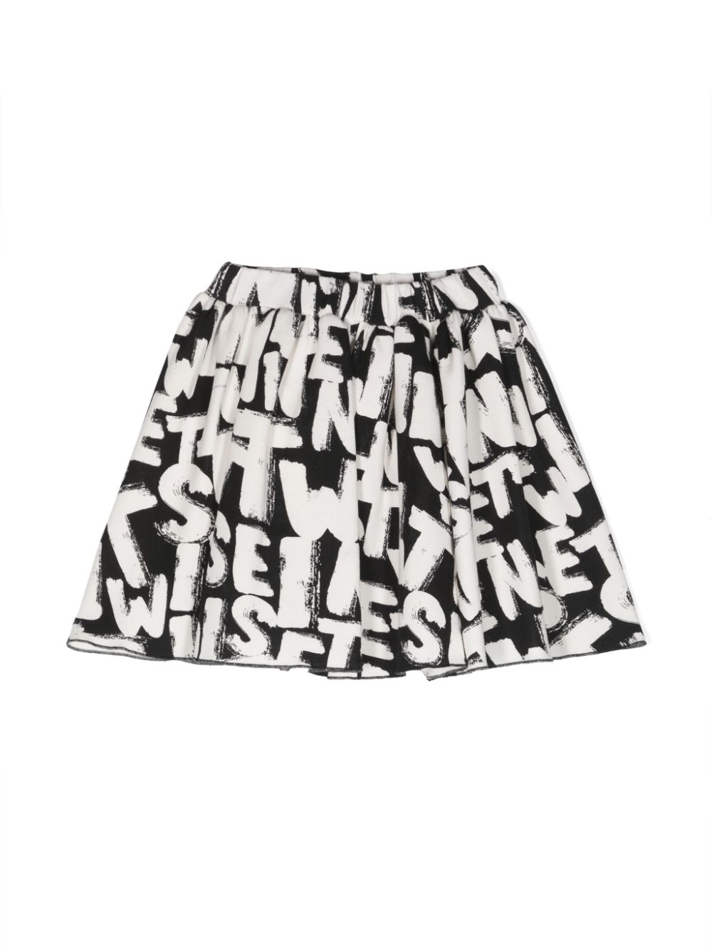 Logo-print flared skirt - Black