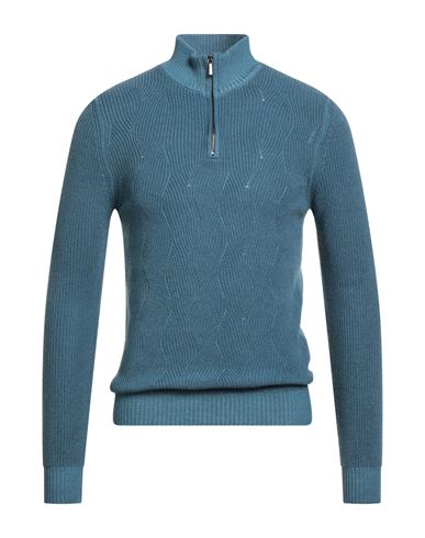 Man Turtleneck Light blue Size 40 Wool