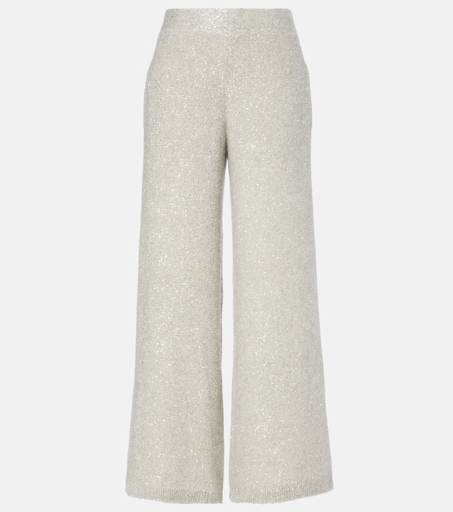 Sequined wide-leg pants