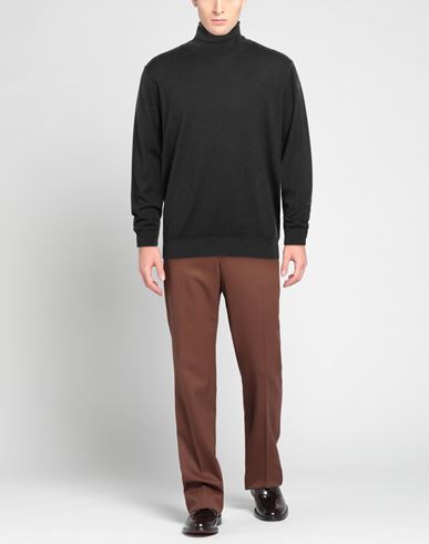 Man Turtleneck Dark brown Size 46 Merino Wool