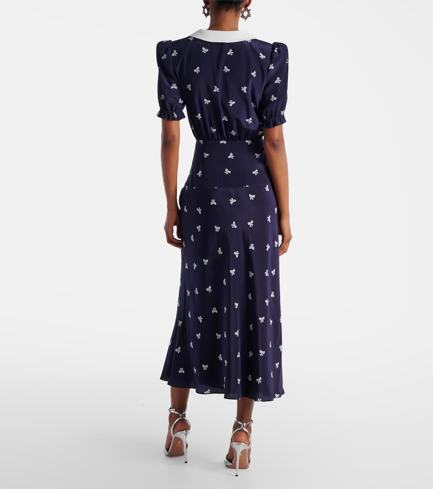 Printed silk midi dress