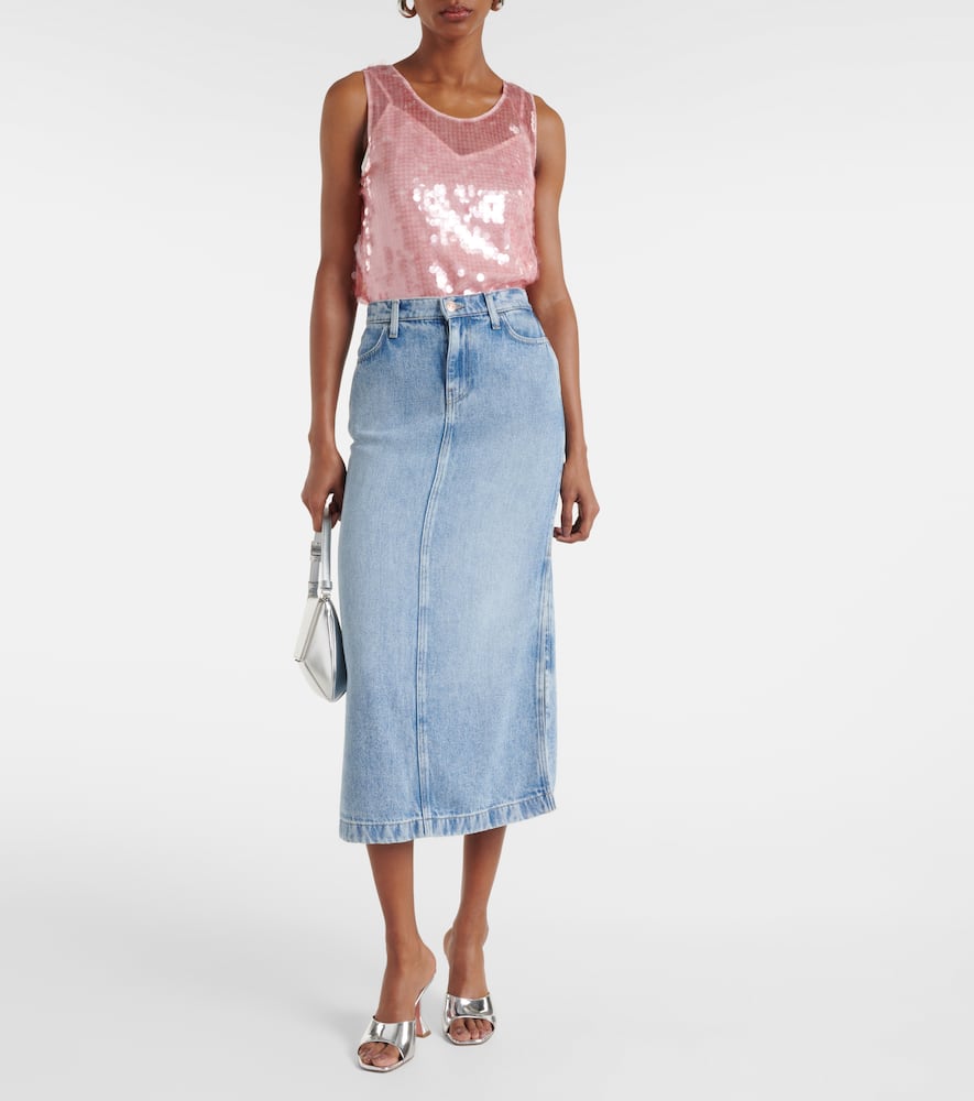 7 For All Mankind Pleated denim jumpsuit