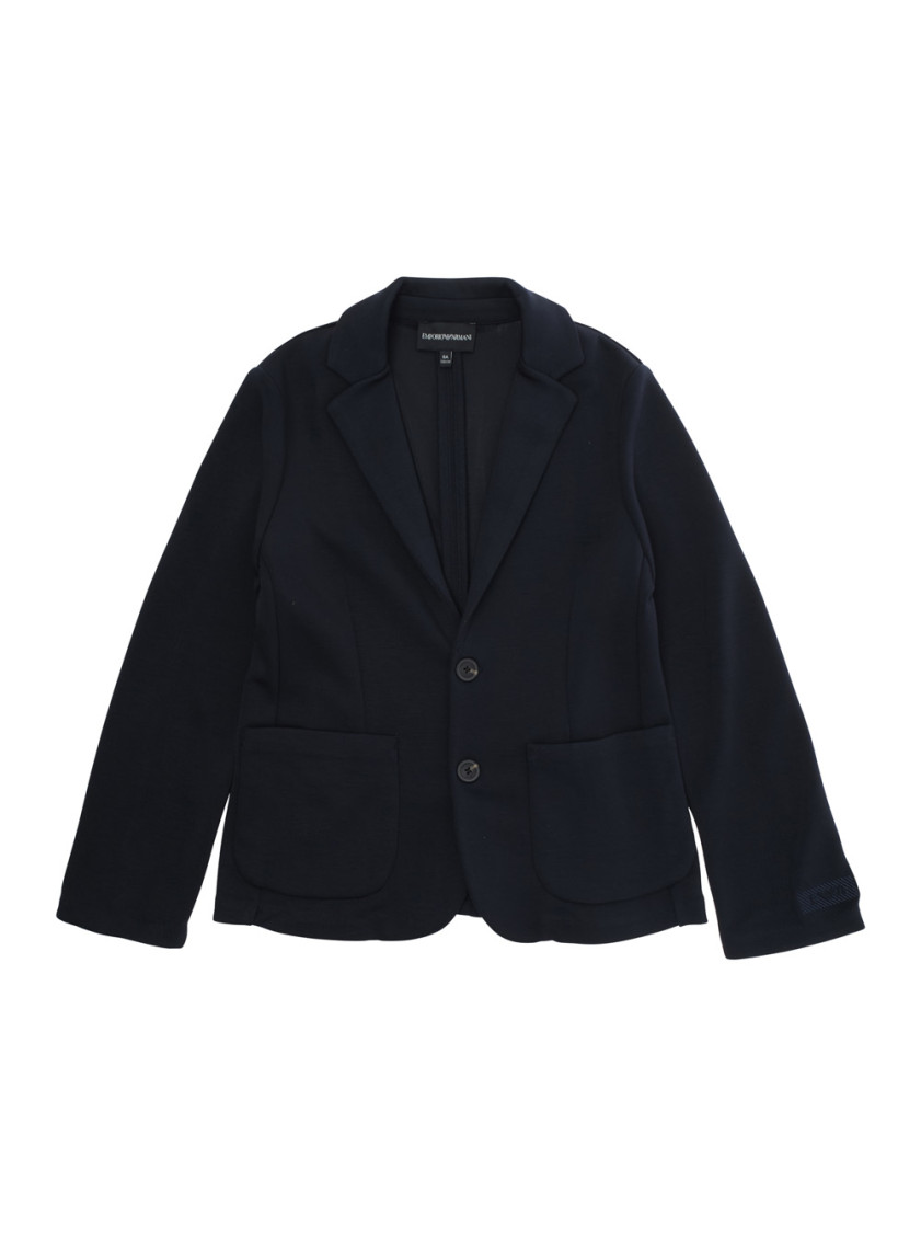 Boys Navy Blue Solid Blazer