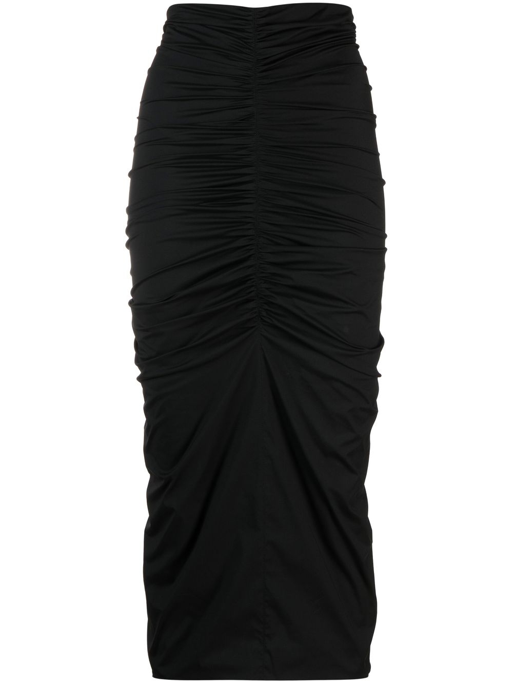 Gathered detailing midi skirt - Black