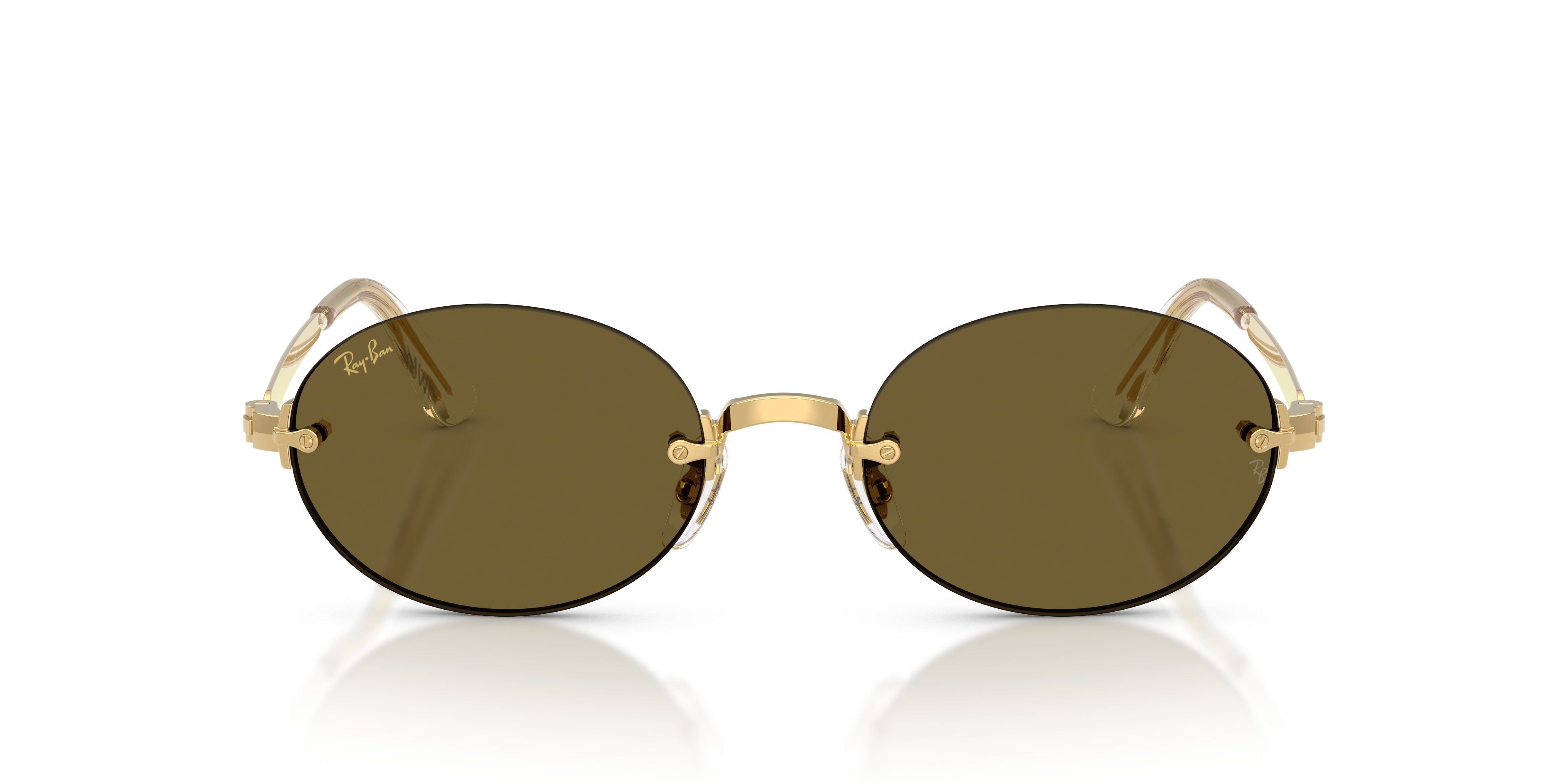 Ray - Ban Unisex Ray - Ban A$AP Rocky RB3929 001/73 Gafas de sol Metal Oro Marrón Redonda Norma