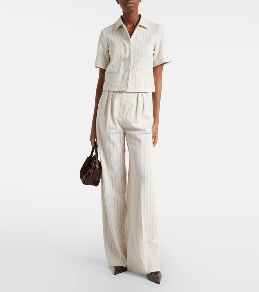 Osso striped cotton wide-leg pants