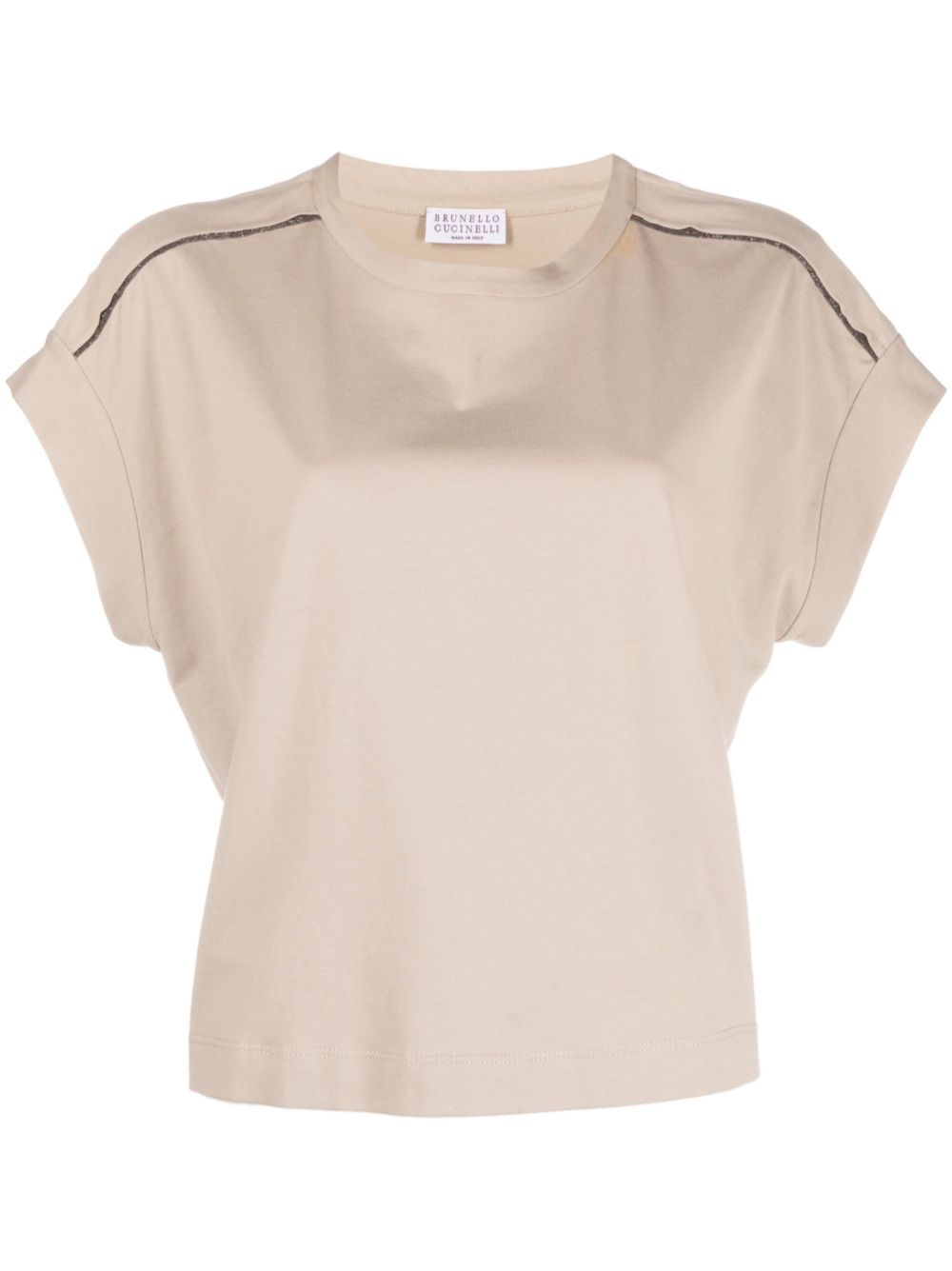 Monili chain-detail T-shirt - Neutrals