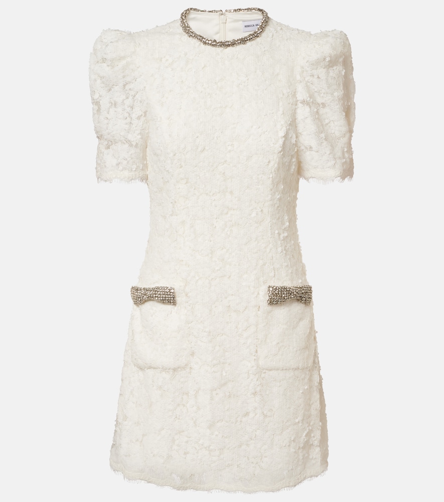 Bridal Dillon embellished lace minidress