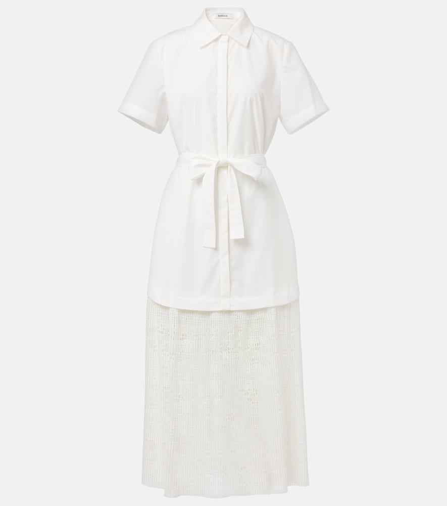 Jenner poplin and lace shirt dress