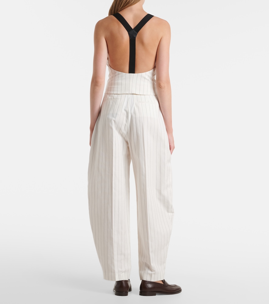 Harlo striped cotton, linen and wool pants