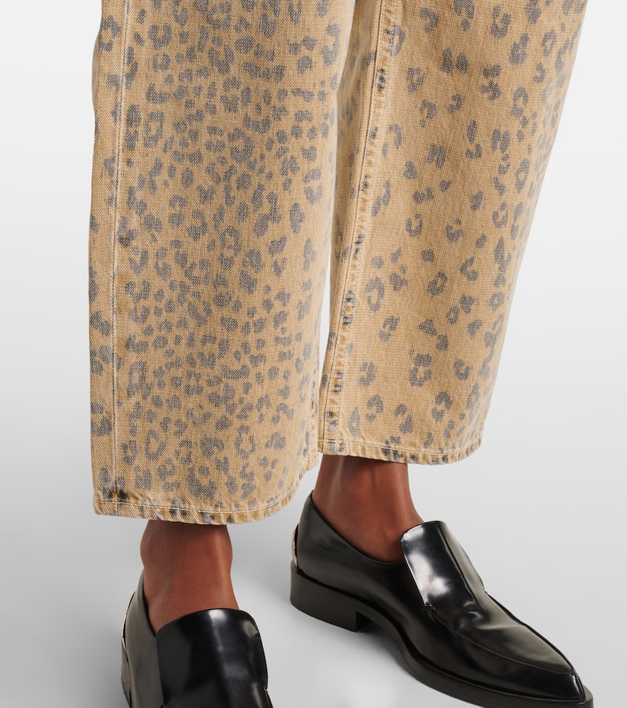 Miro printed barrel-leg jeans