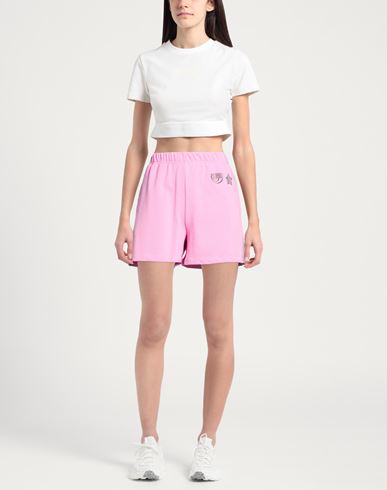 Woman Shorts & Bermuda Shorts Pink Size L Cotton, Polyester