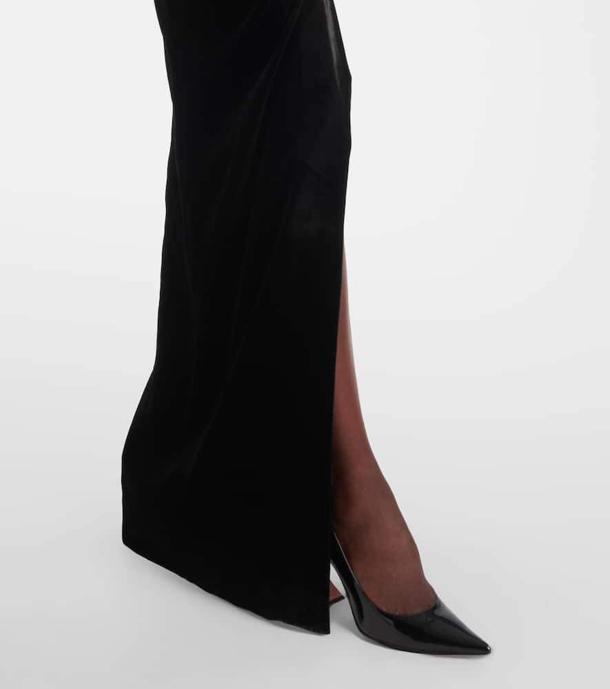 Lace and velvet gown