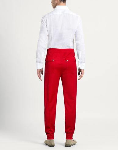 Man Pants Red Size 34 Polyester, Cotton, Elastane
