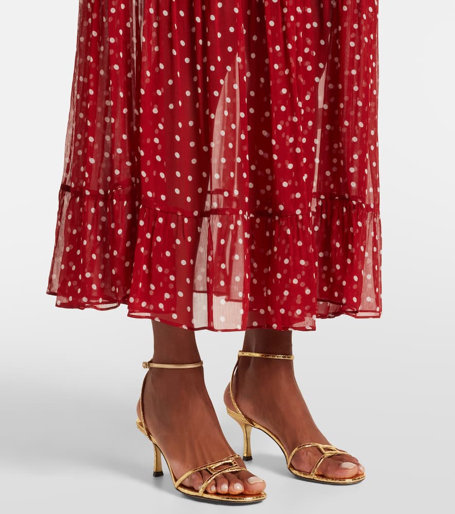 Abi polka-dot chiffon midi dress