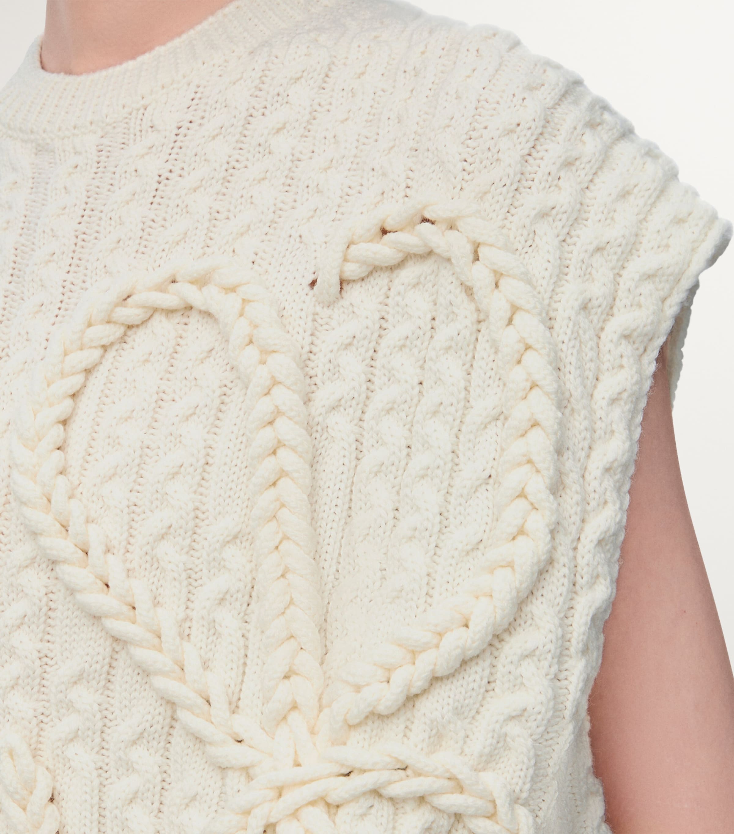 Wool Cable-Knit Anagram Sweater Vest