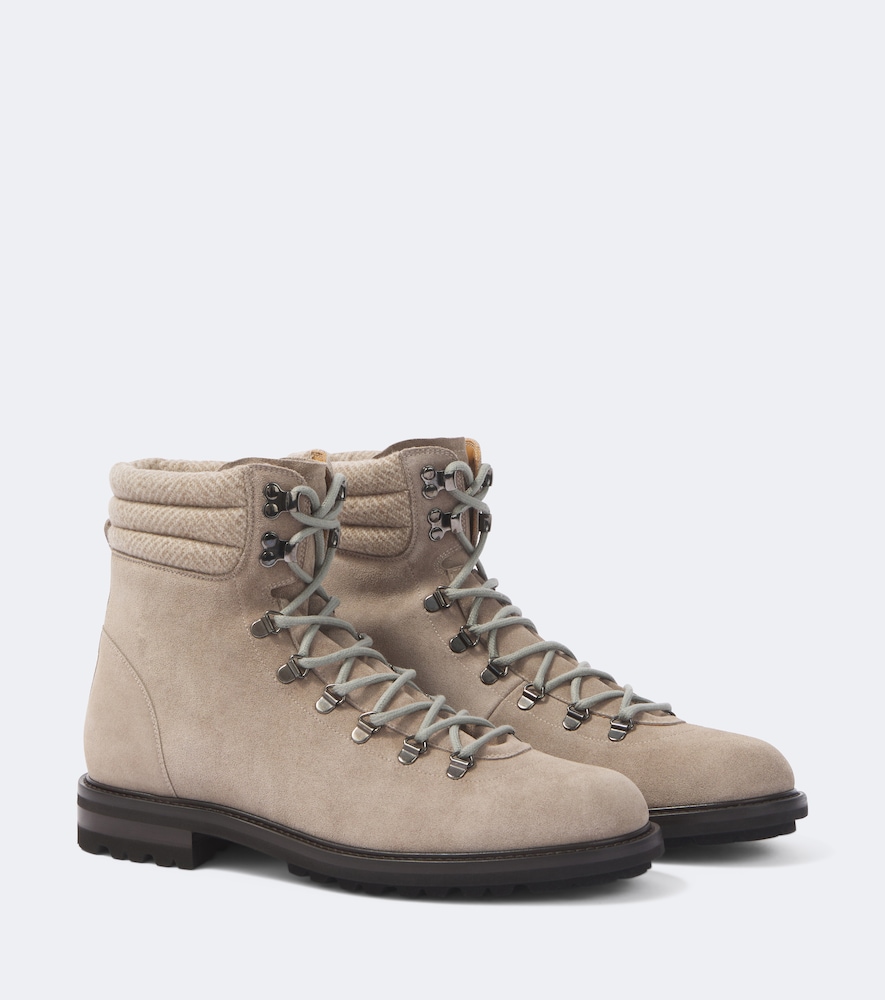 Suede lace-up boots