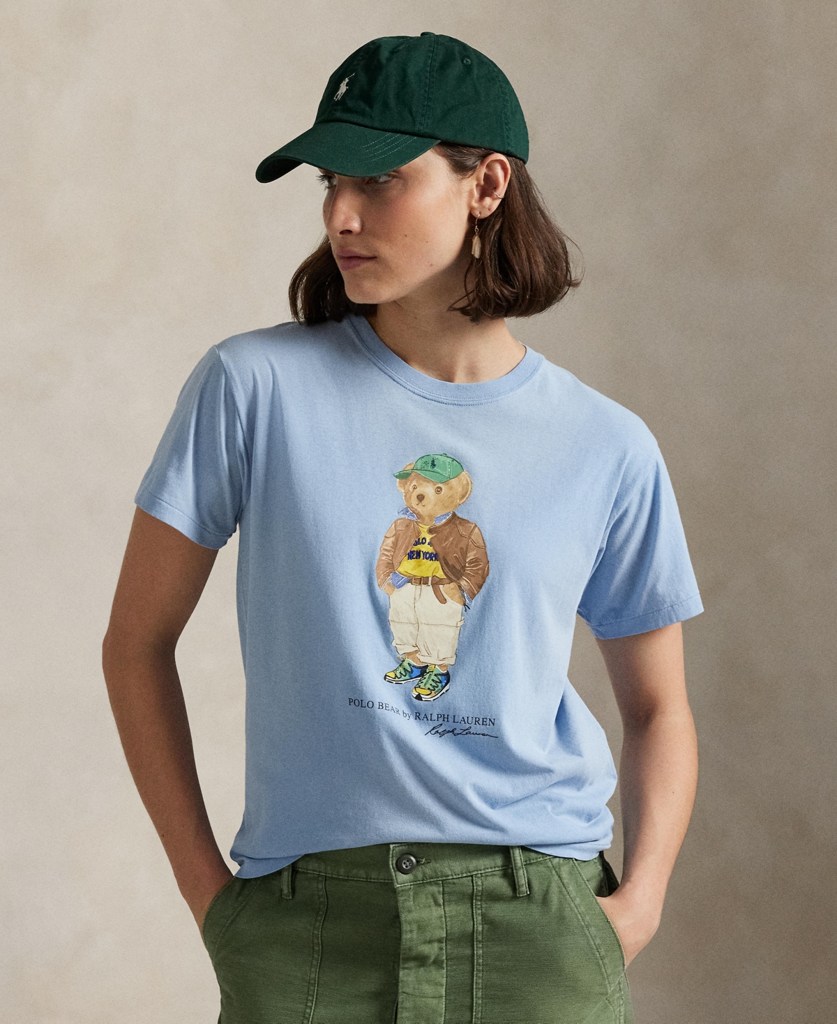 Women's Polo Bear Cotton Jersey Tee - Chambray Blue