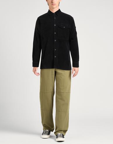 C. p. Company Man Shirt Black Size S Cotton, Elastane