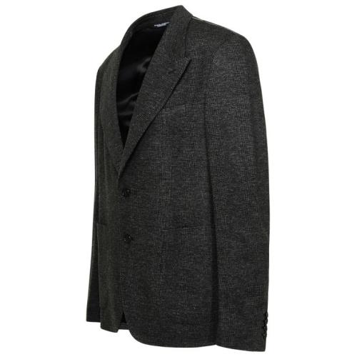 Check-knit blazer