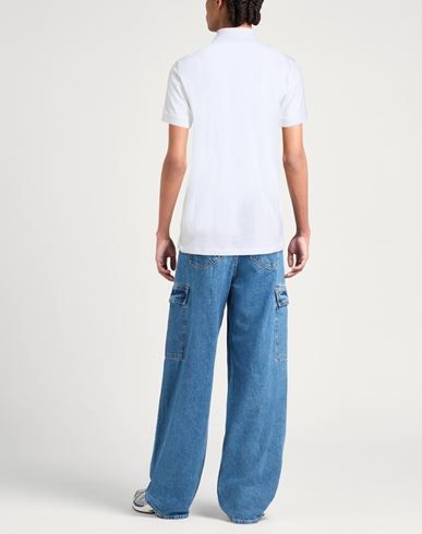 Man Polo shirt White Size L Cotton, Elastane