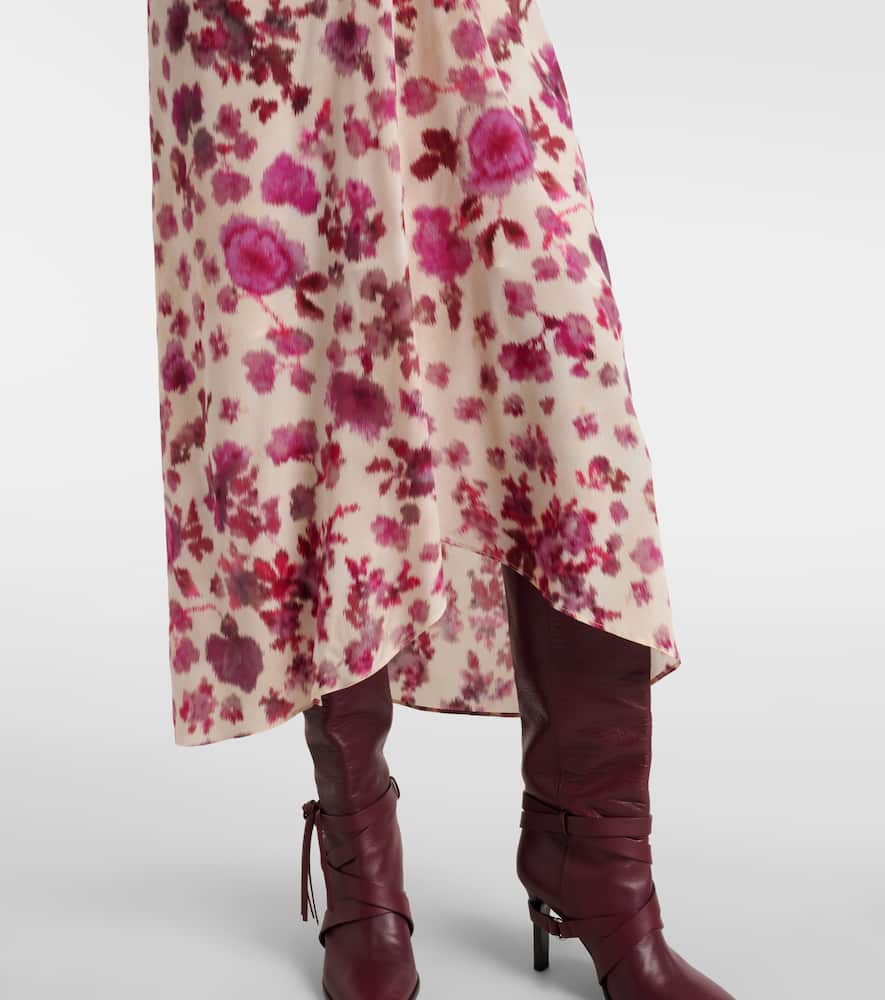 Albini floral silk-blend midi dress