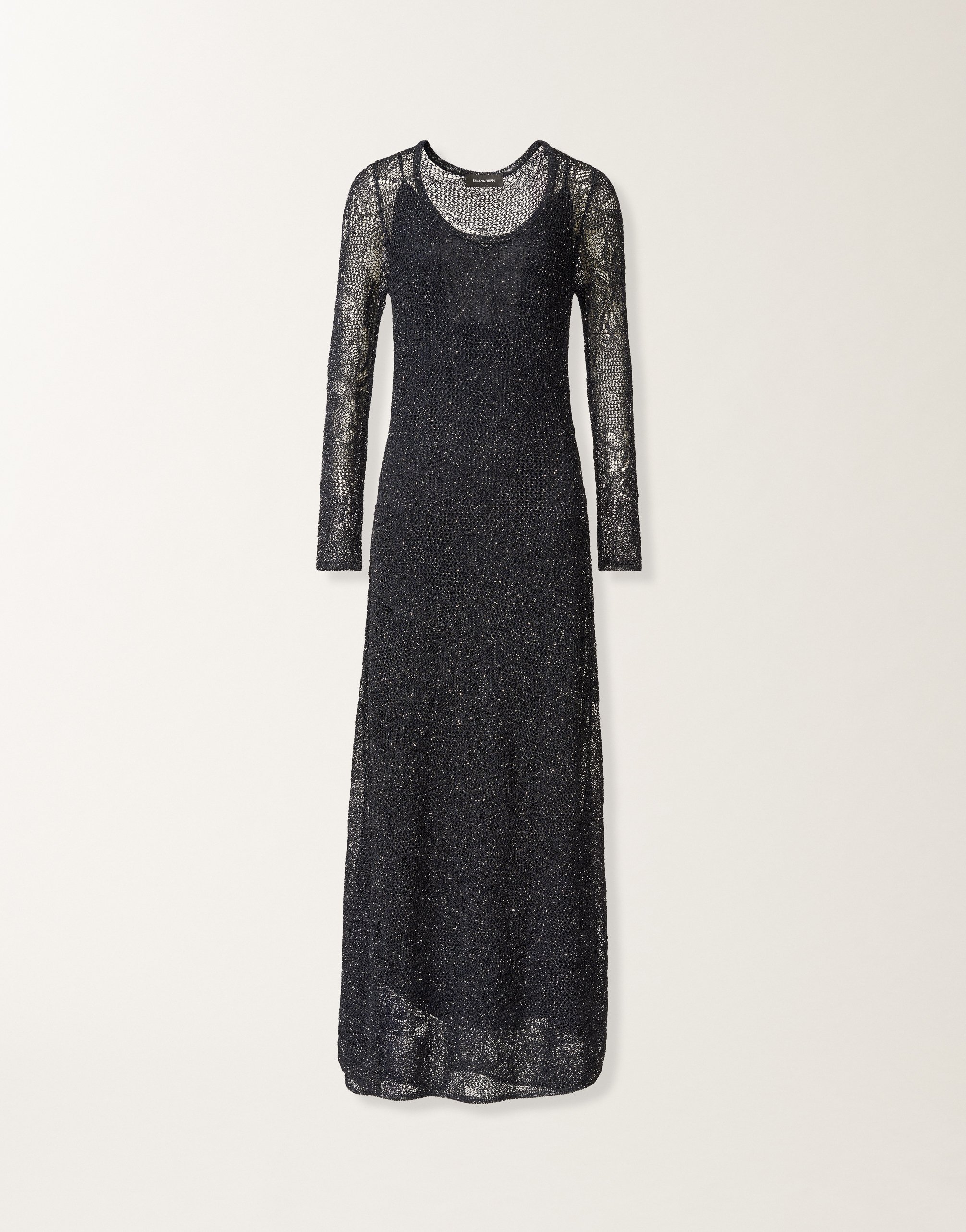 Dress in midnight blue micro sequins