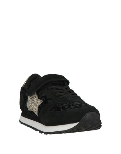 Kid Girl Sneakers Black Size 2Y Leather, Textile fibers, Synthetic material
