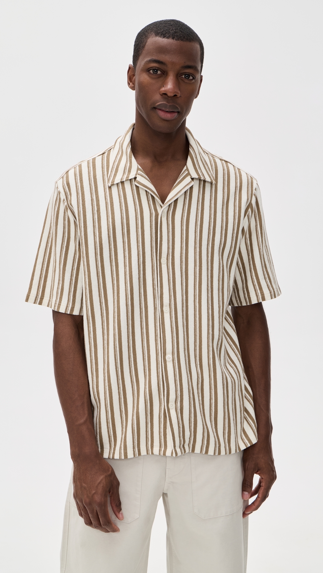 Cotton Stripe Shirt Stripe Maple Seed