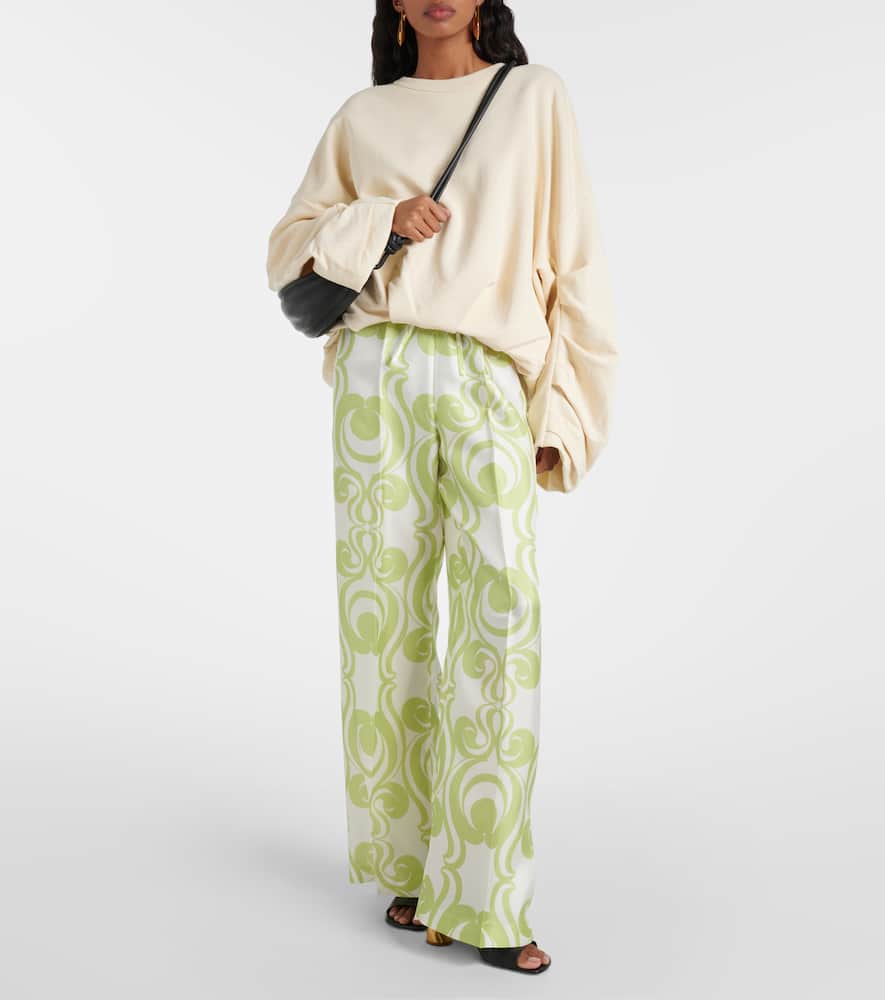 Dries Van Noten Printed silk-blend twill top