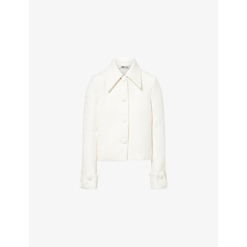 Womens Tailored-Fit Bouclé Jacket