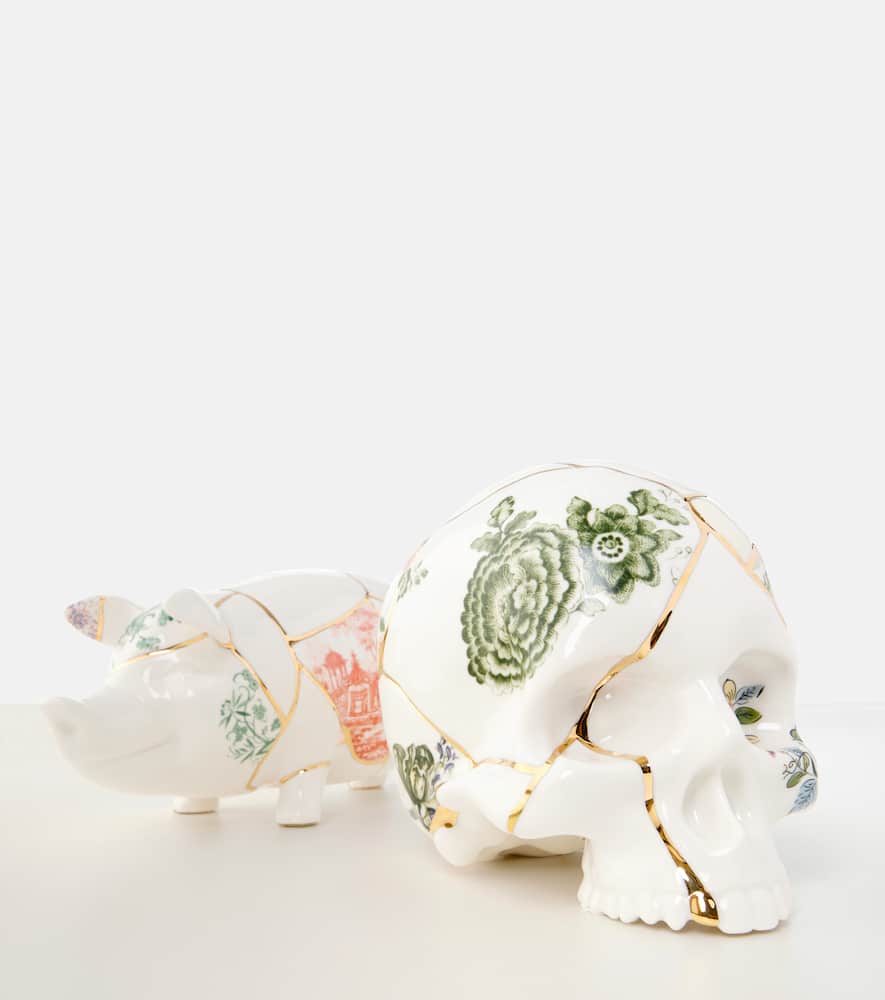 Kintsugi Skull decorative object by Marcantonio Raimondi Malerba
