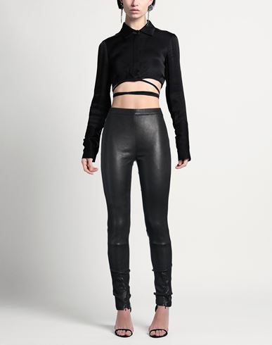 Woman Pants Black Size 2 Lambskin