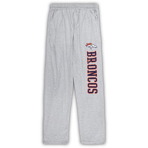 Men's Navy/Heather Gray Denver Broncos Big & Tall T-Shirt & Pajama Pants Sleep Set