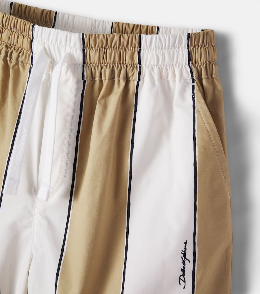 Striped cotton shorts
