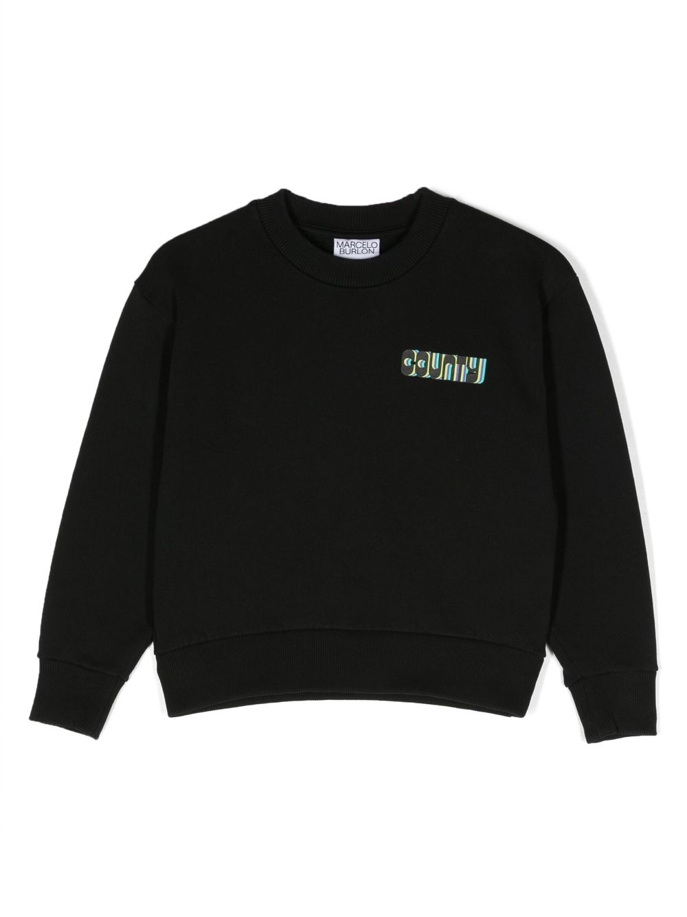 Slogan-print long-sleeve sweatshirt - Black