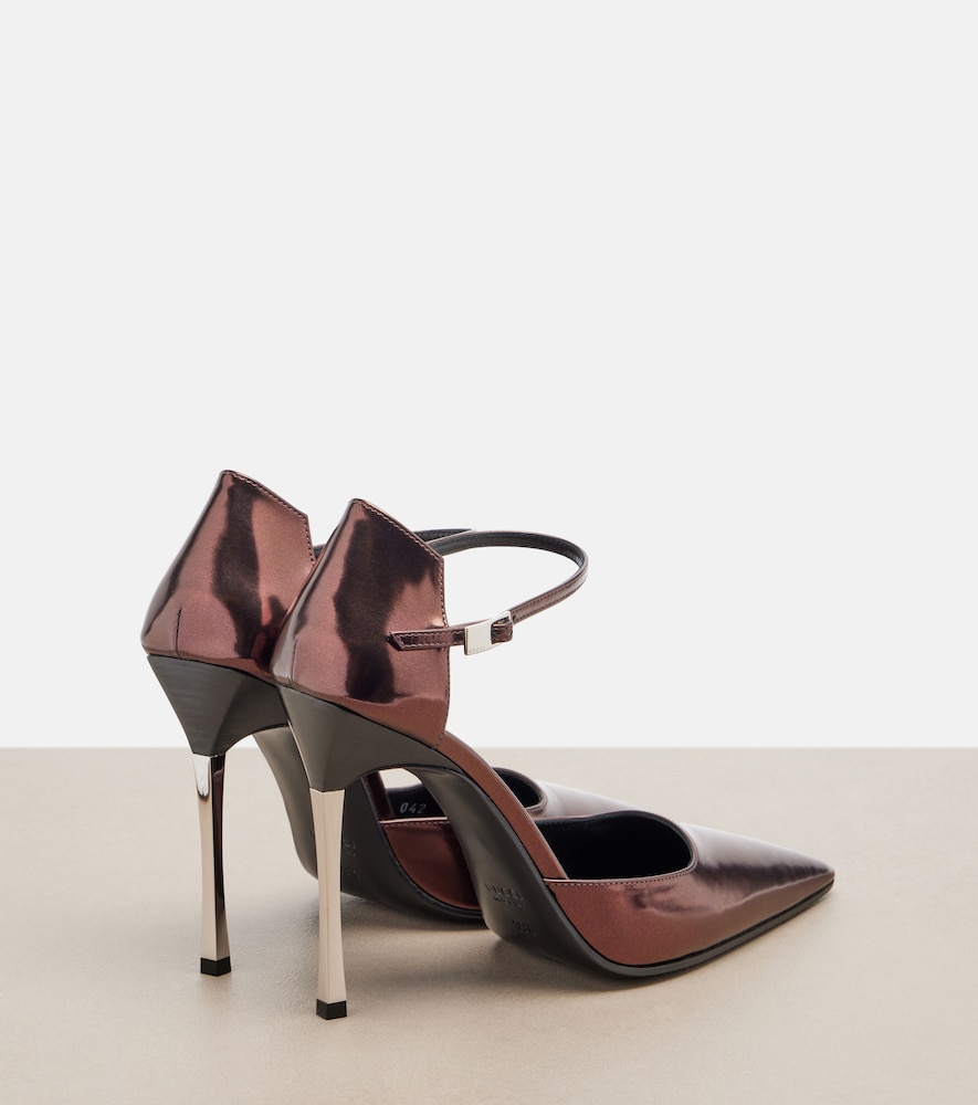 Bombshell metallic leather pumps