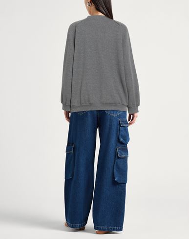 Woman Sweatshirt Charcoal Size ONESIZE Cotton, Polyester