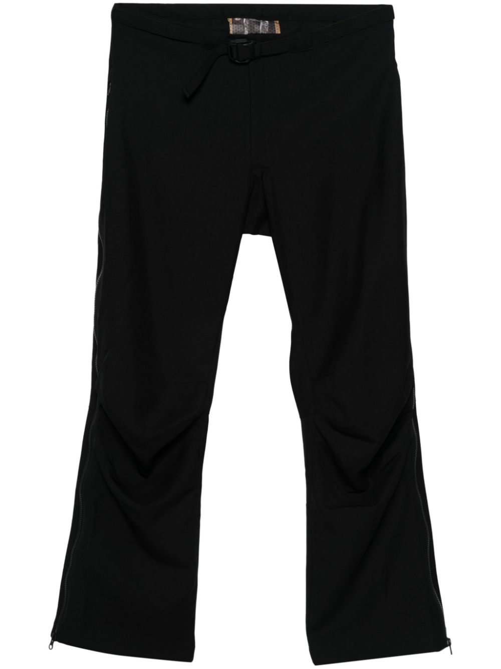 Belted straight-leg trousers - Black