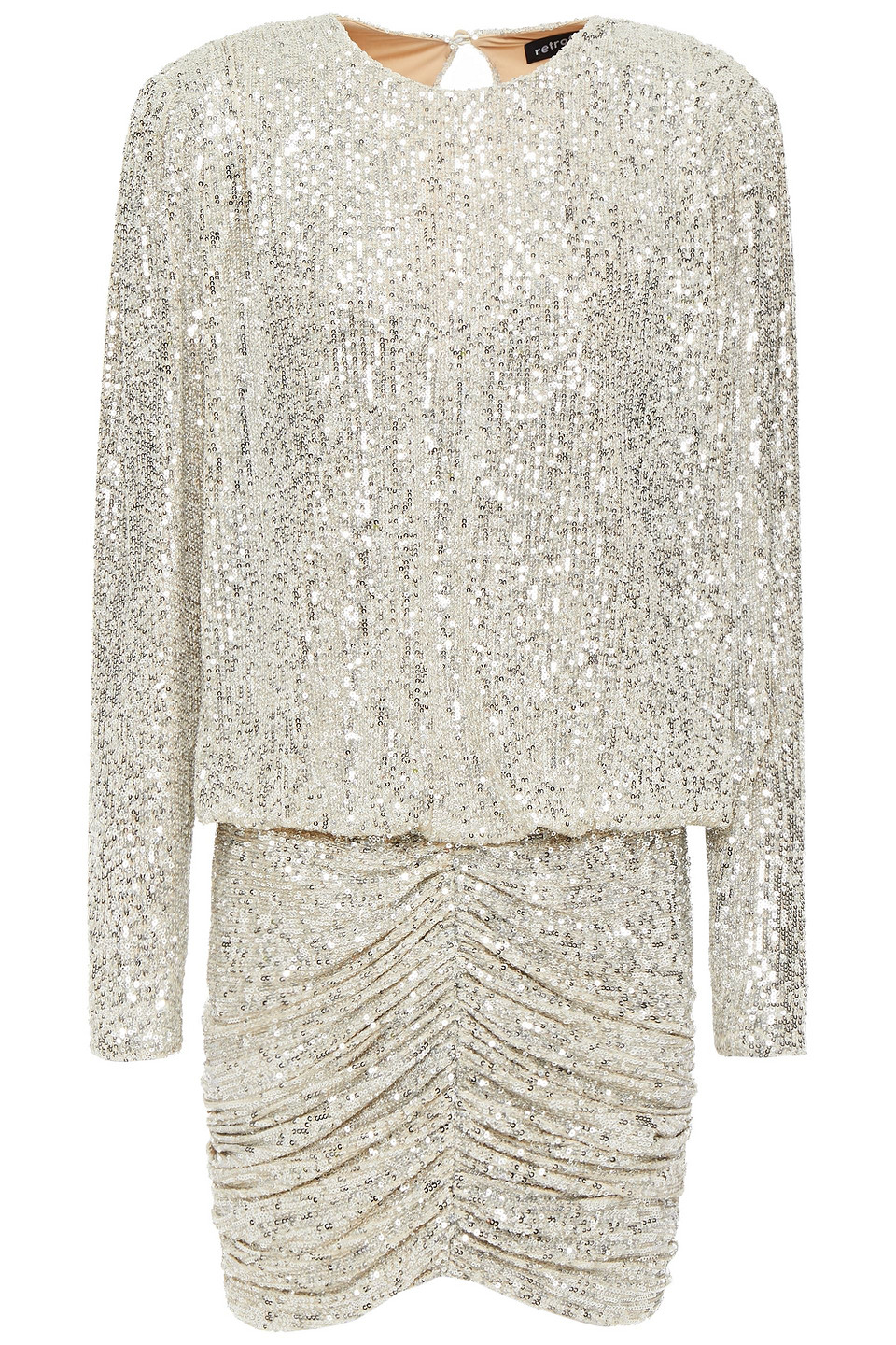 Flynn ruched sequined tulle mini dress