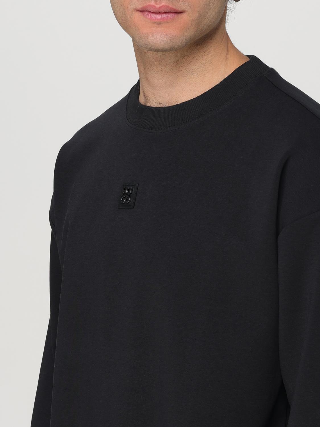 Logo-patch stretch-cotton hoodie - Black