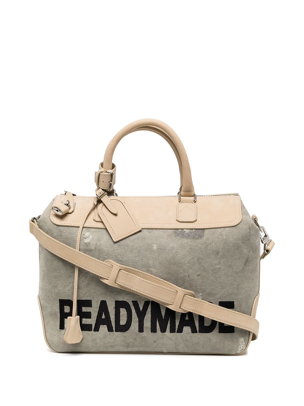 Logo-print panelled tote bag - Grey