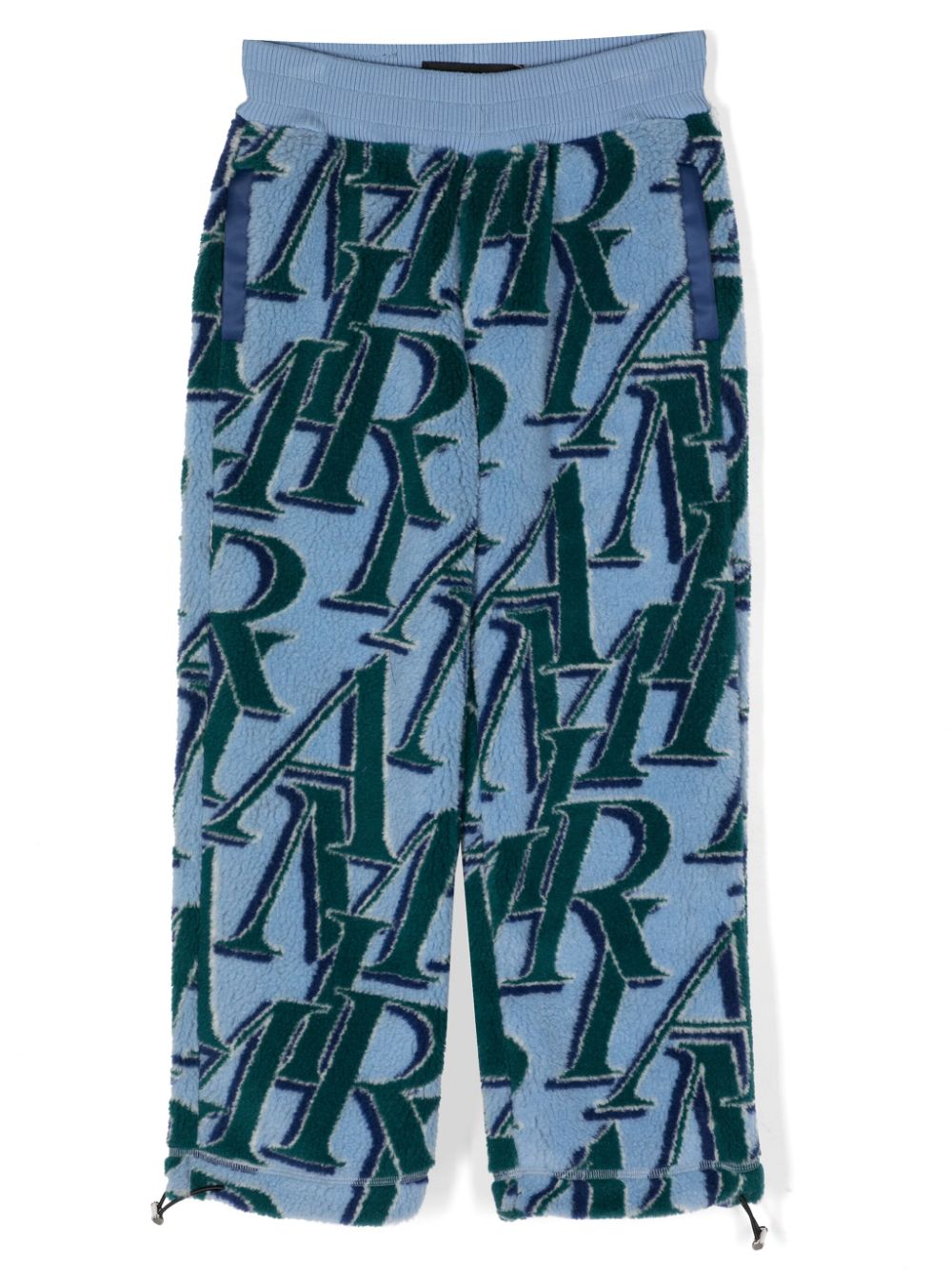 Logo-print fleece-texture track pants - Blue