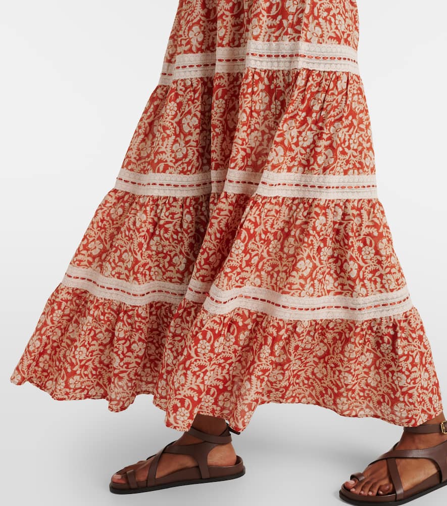 Rixo Brooke floral cotton and silk midi dress