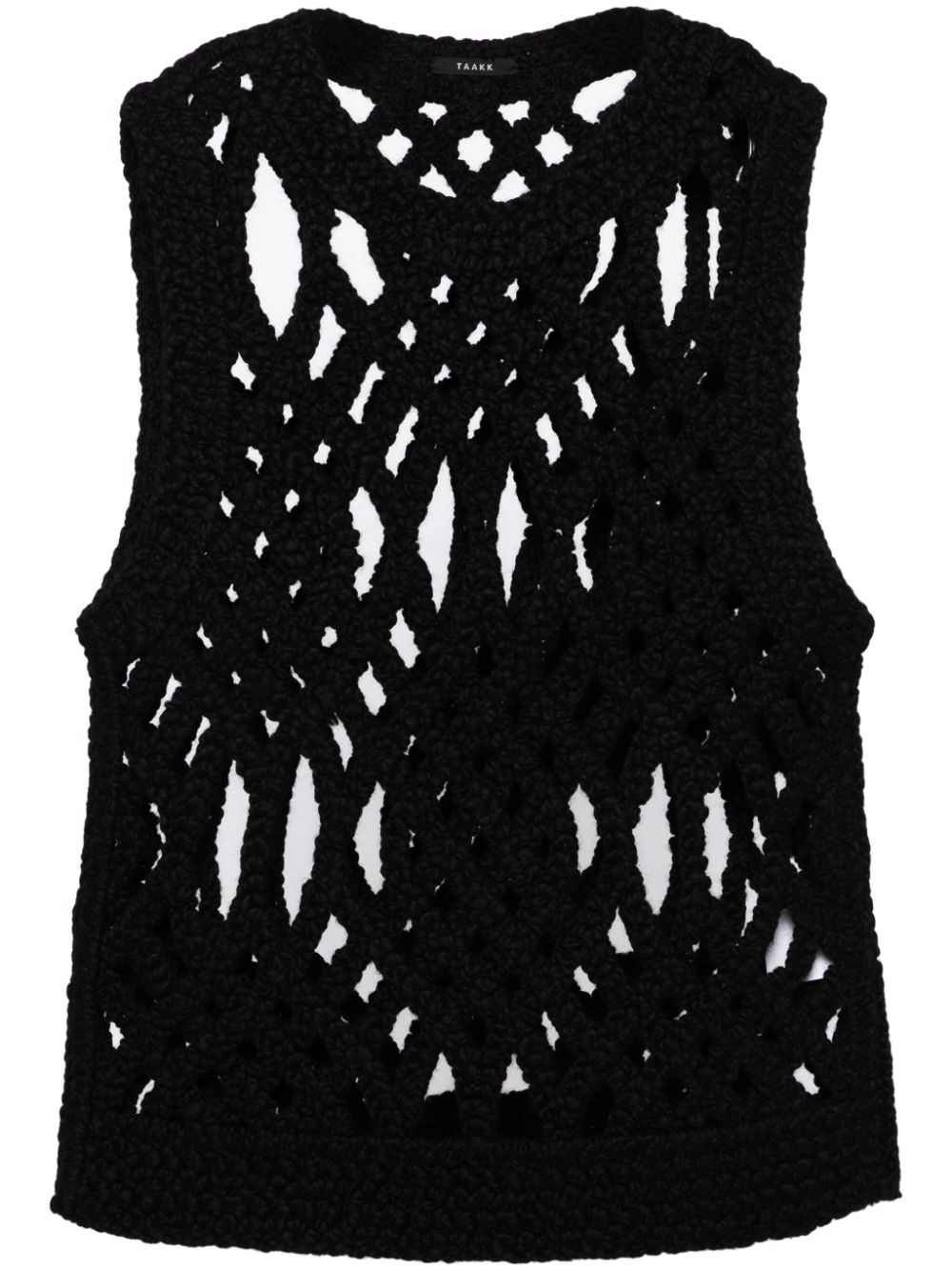 Open-knitted vest - Black