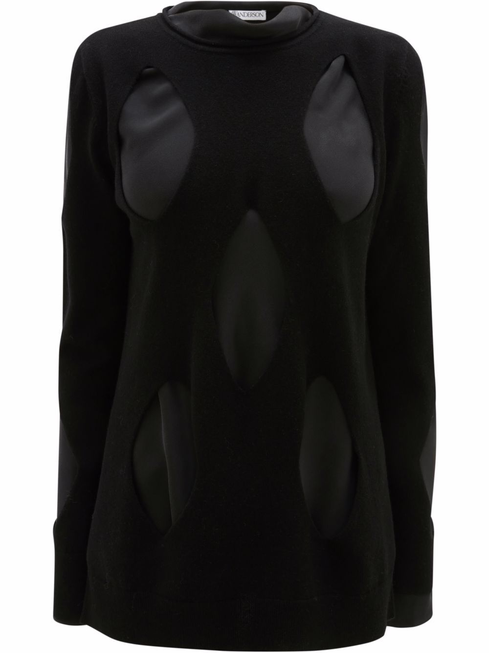 Cut-out layered jumper - Black