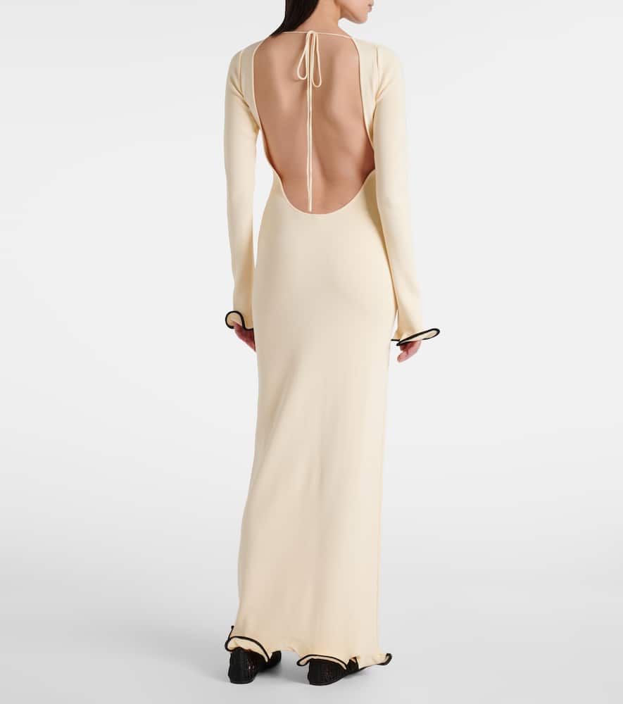 Knitted ruffled maxi dress