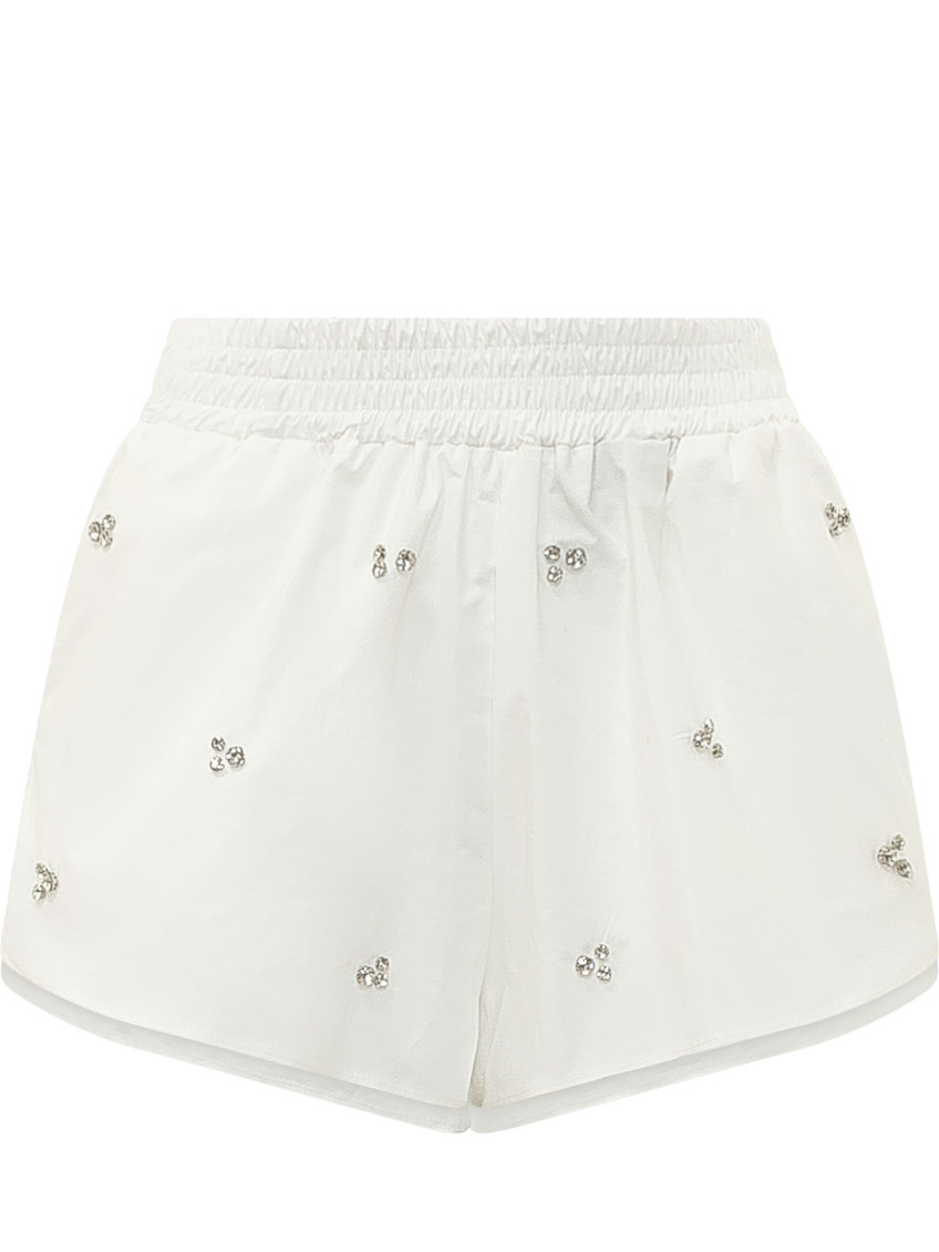 White Embellished Shorts