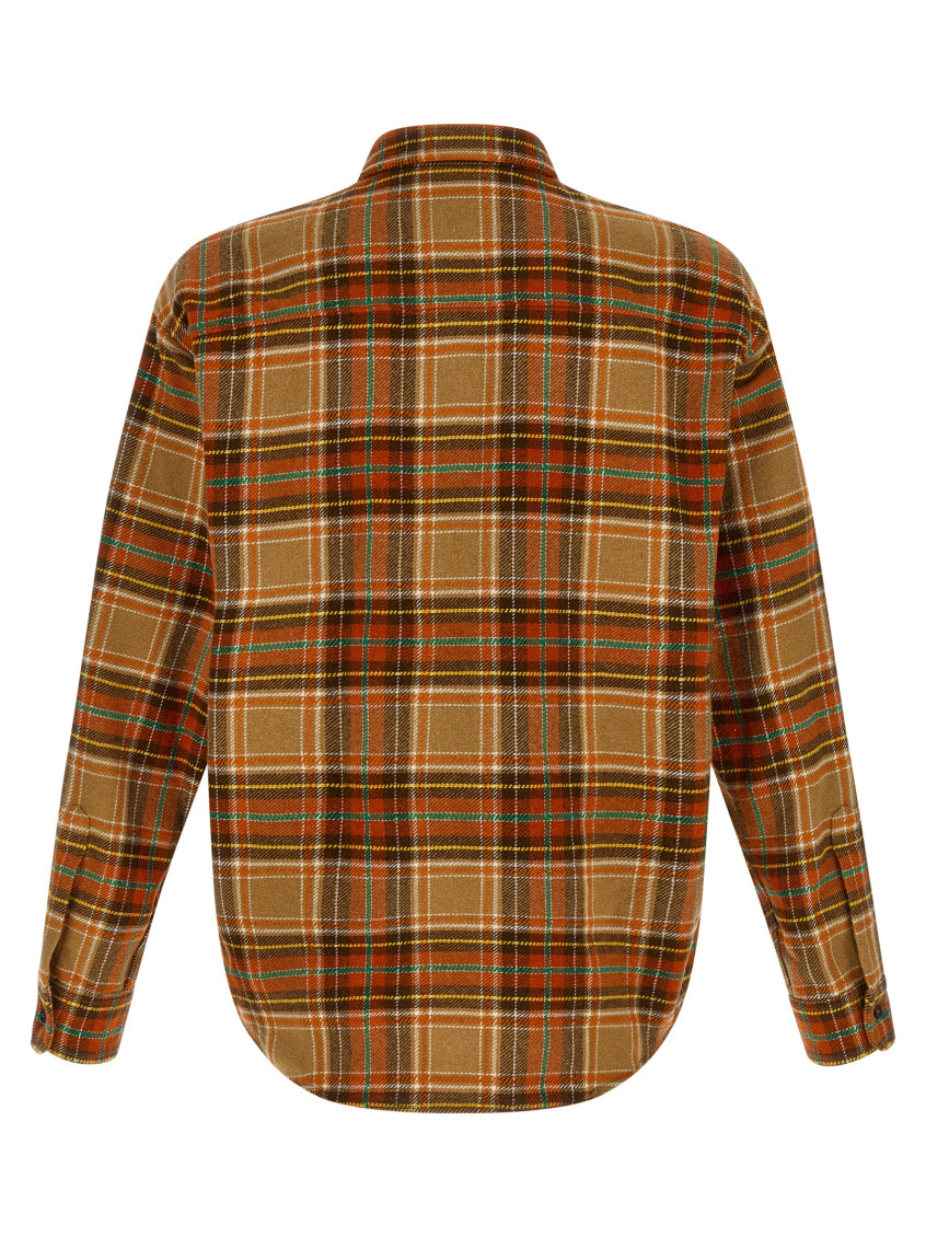 Orange Relaxed Plaid Shirt