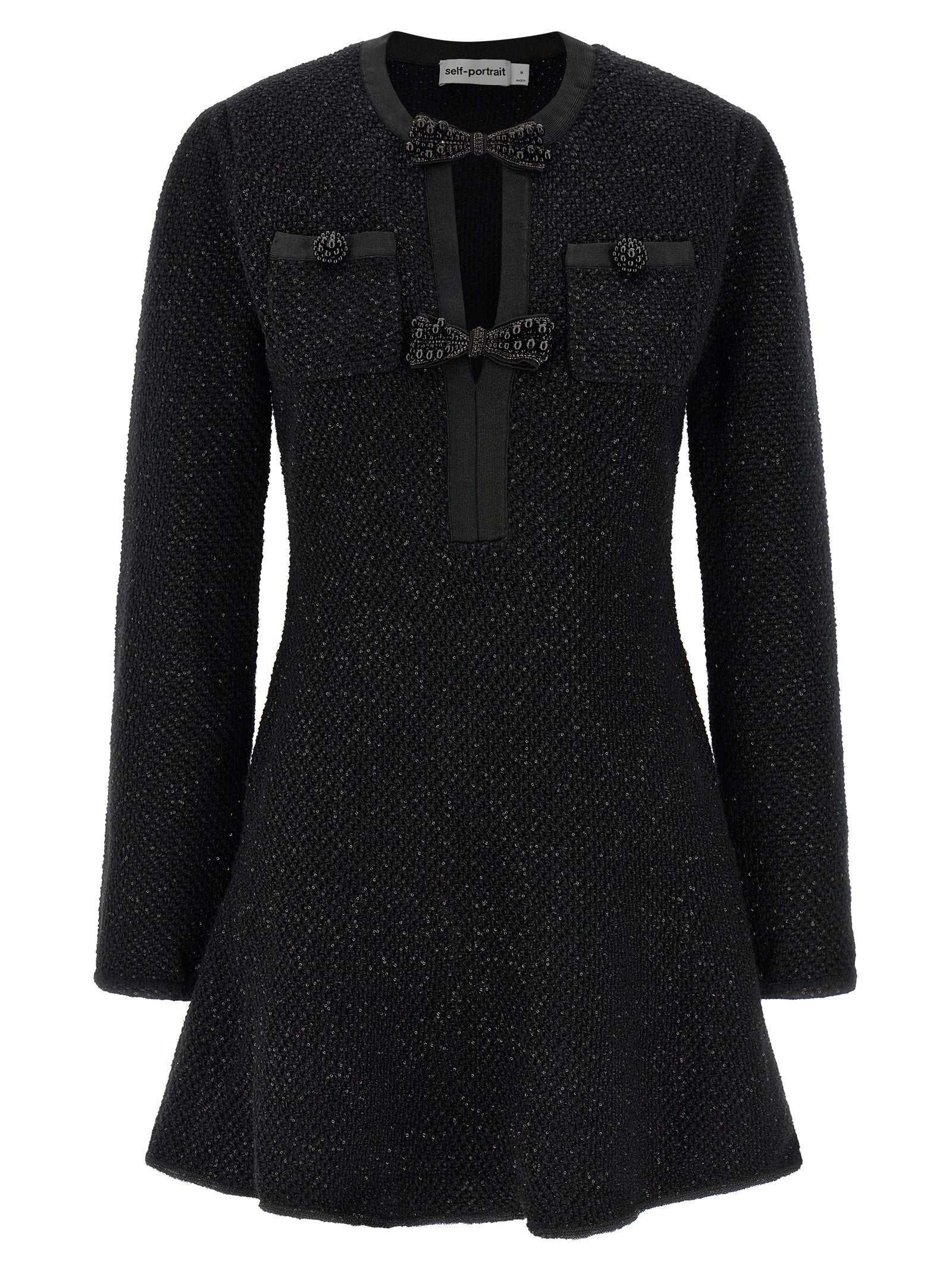 Sequin Knit Dress — Black